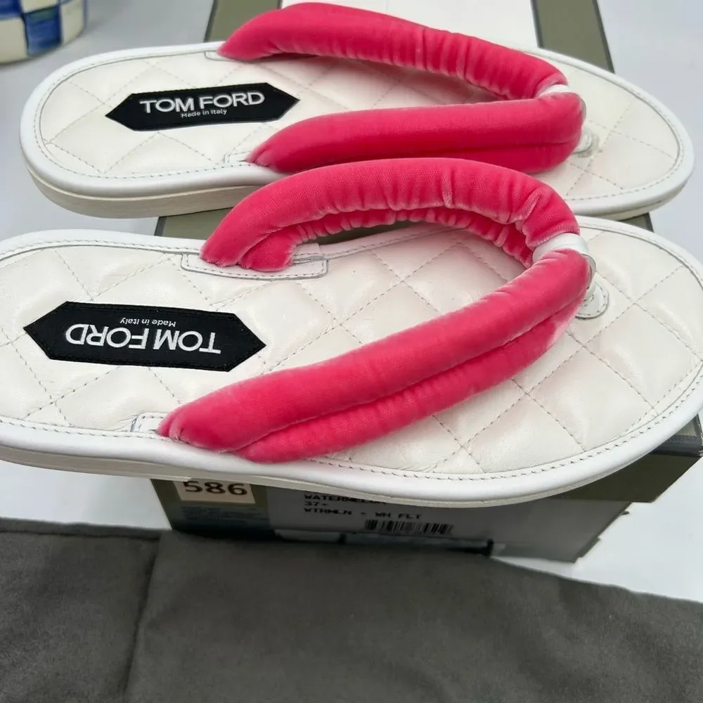 Women's Tom Ford pink 
Flip-flop sandals size 37.5 made in Italy - Picture 4 of 10